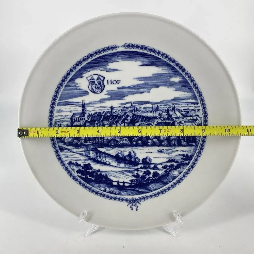 Vintage Schonwald Germany Blue Porcelain Display Plate 10.5” Ernst Huck